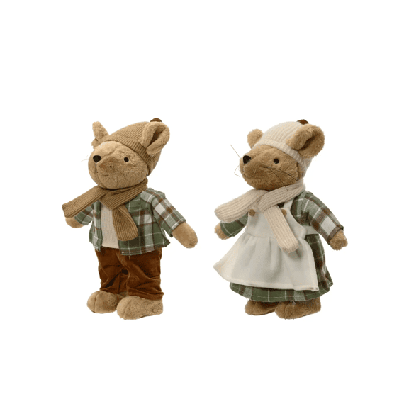 Muis Polyester Staand L18-w17-h30cm 2 Assortiment