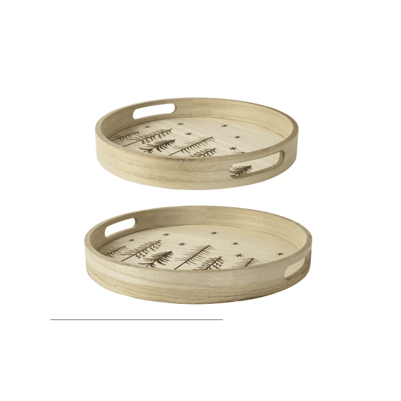 Dienblad Mdf Kerstboom Fsc Mix 70% Dia34.5-h4cm Blond