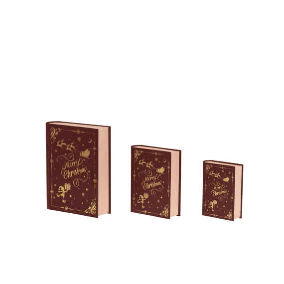 Giftbox Karton Boek Goudfolie Fsc Mix Groot Ossenbloed/kleur(en)