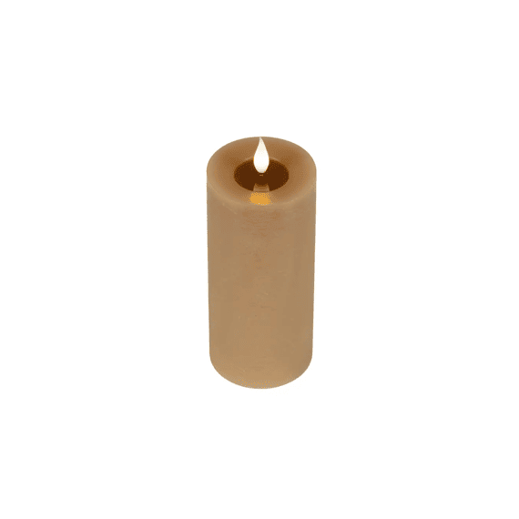 Led Kaars Wax Vlam Binnen Dia7.5-h20cm Bruin/warm Wit