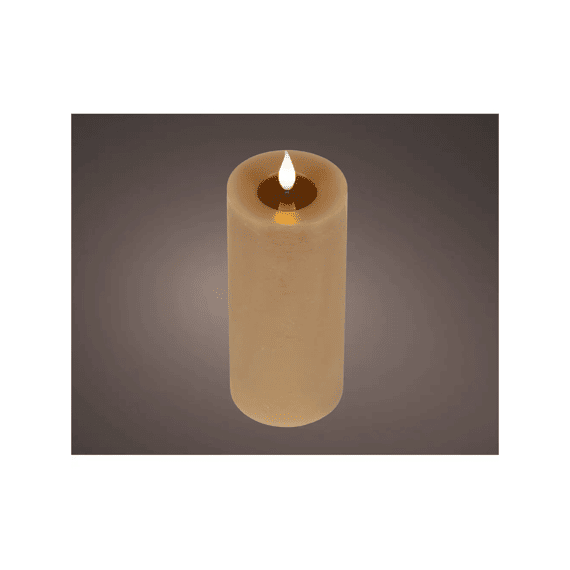 Led Kaars Wax Vlam Binnen Dia7.5-h20cm Bruin/warm Wit