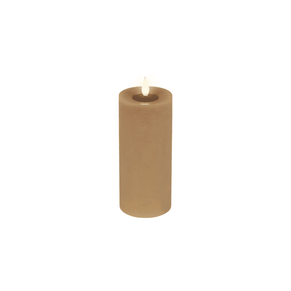 Led Kaars Wax Vlam Binnen Dia7.5-h20cm Bruin/warm Wit