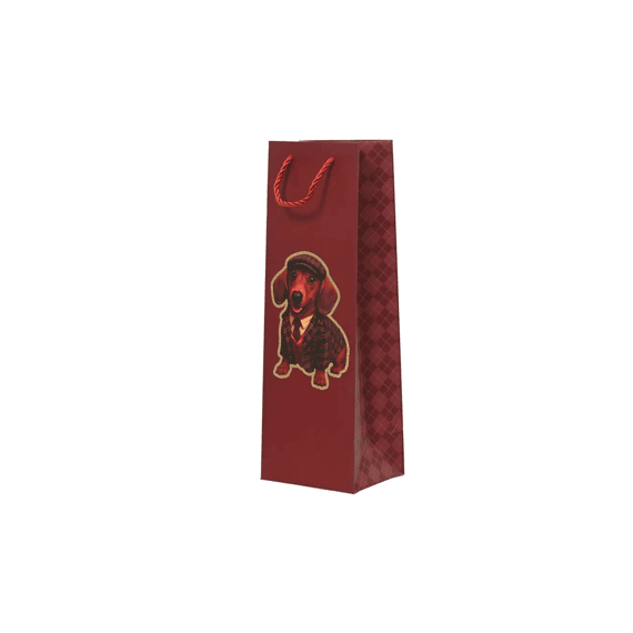 Giftbag Papier Glitter Hond Fsc Mix L12-w10-h36cm