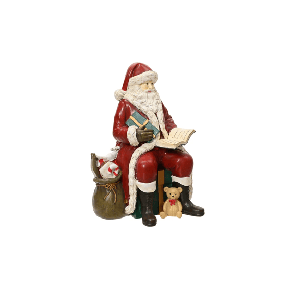 Kerstman Polyresin Sitting Giftbag