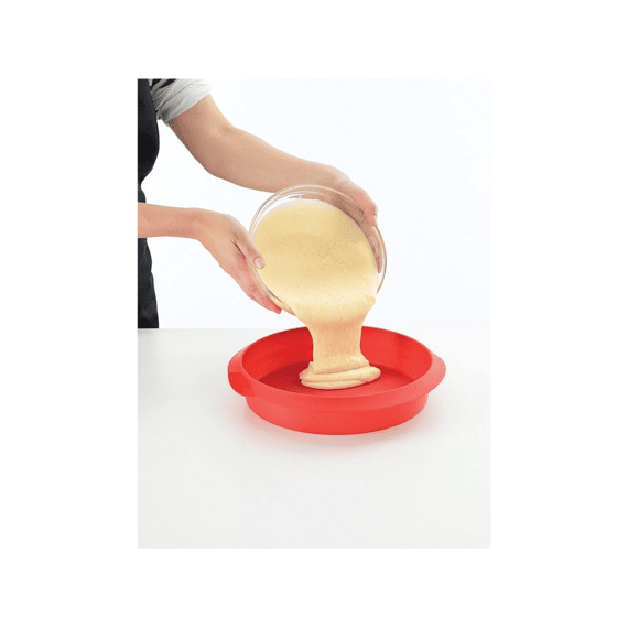 Lekué Cakevorm Rond D24cm Siliconen Rood