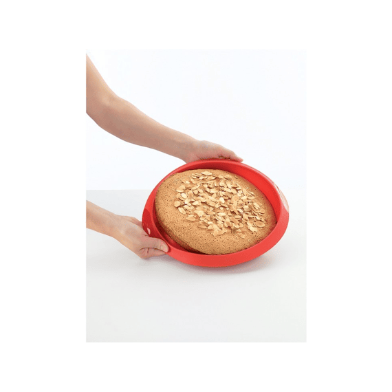 Lekué Cakevorm Rond D24cm Siliconen Rood