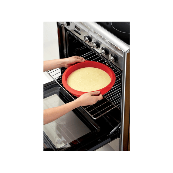 Lekué Cakevorm Rond D24cm Siliconen Rood