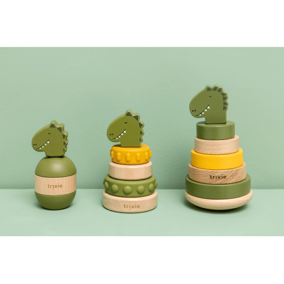 Trixie Houten Stapelspeelgoed met Rammelgeluid - Mr. Dino