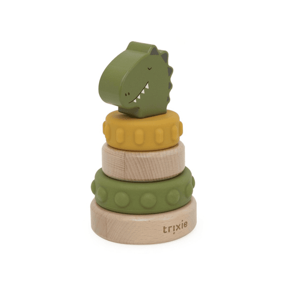 Trixie Houten Stapeltoren Met Siliconen Ringen - Mr. Dino