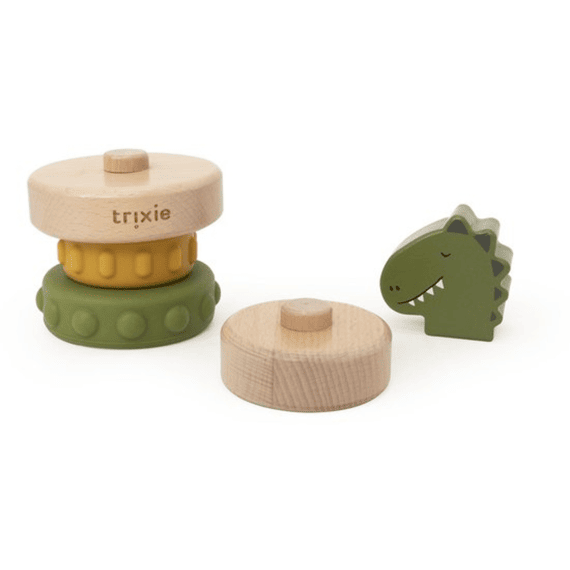 Trixie Houten Stapeltoren Met Siliconen Ringen - Mr. Dino