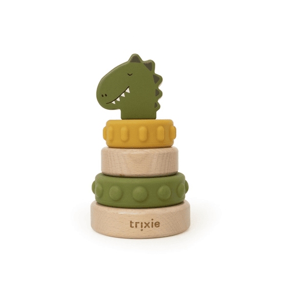 Trixie Houten Stapeltoren Met Siliconen Ringen - Mr. Dino
