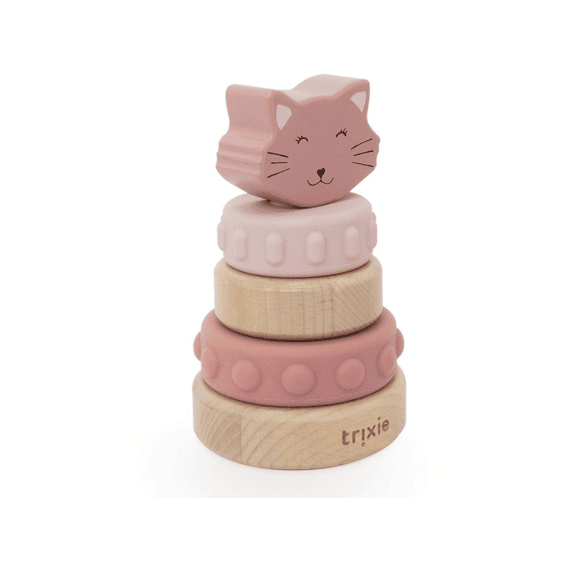 Trixie Houten Stapeltoren Met Siliconen Ringen - Mrs. Cat