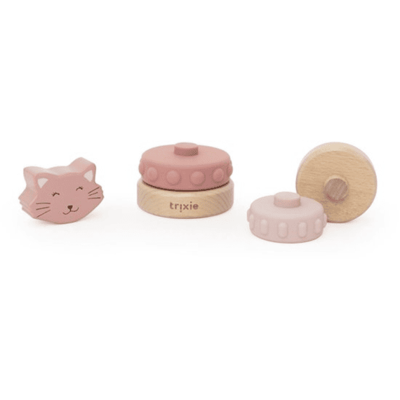 Trixie Houten Stapeltoren Met Siliconen Ringen - Mrs. Cat