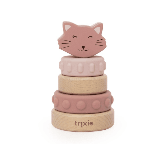 Trixie Houten Stapeltoren Met Siliconen Ringen - Mrs. Cat