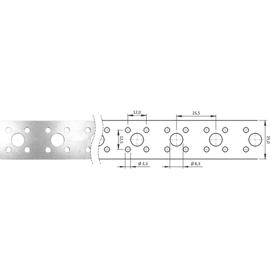 Solid Montageband Galva - 25 X 1,0mm / 10m - Recht Multi - Fbsm-25