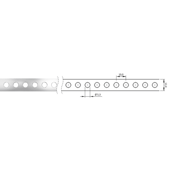 Solid Montageband Rvs - 12 X 0,7mm / 10m - Recht - Fbs-12ss