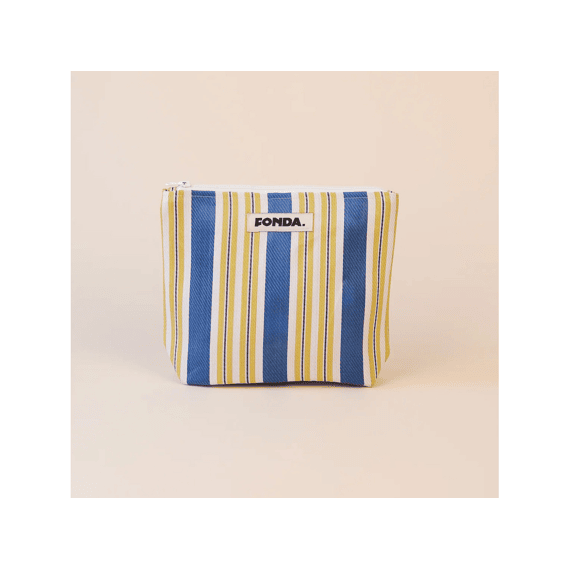 Fonda Toilettasje Mid Pouche Striped Blue Ocre