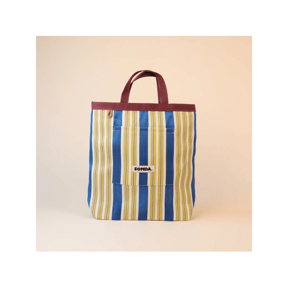 Fonda City Bag Striped Blue Ocre