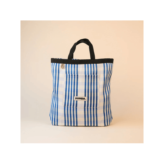 Fonda City Bag Striped Blue White