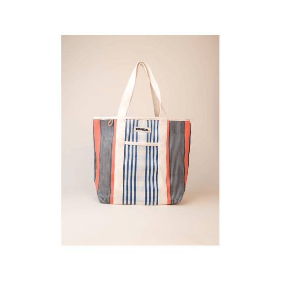 Fonda Shopper Striped Coral Black
