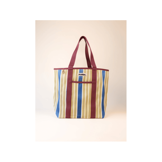 Fonda Shopper Striped Blue Ocre