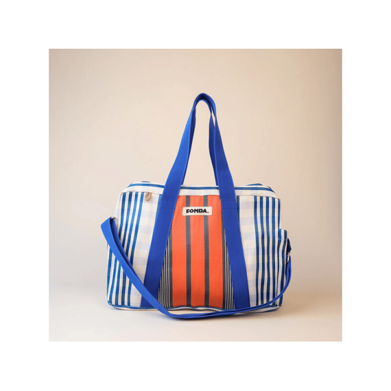 Fonda Weekendtas Striped Coral Black