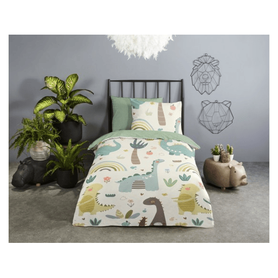 Good Morning Dekbedovertrek Quint Groen 140x220 + 1* 60x70cm
