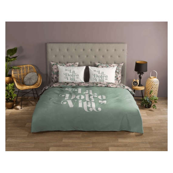 Good Morning Dekbedovertrek Vita Groen 240x220 + 2* 60x70cm
