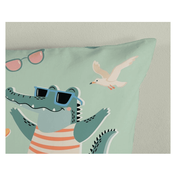 Good Morning Dekbedovertrek Soleil Groen 140x220 + 1* 60x70cm
