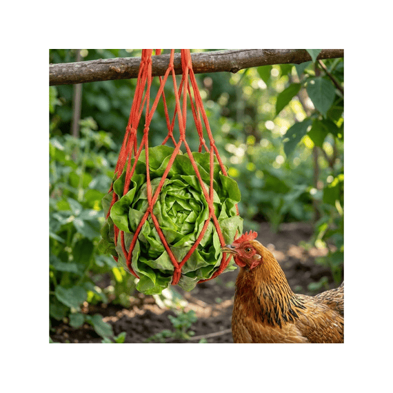 Voedernet Voor Kippen 50x18cm Rood