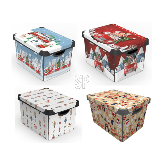 Opbergdoos Met Deksel L39-b23-h23.5cm 4 Assortiment