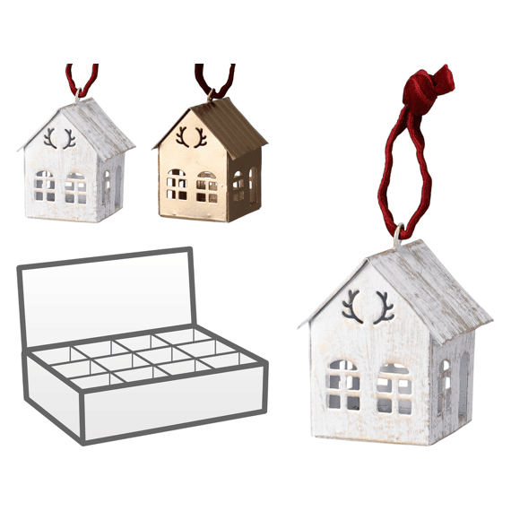 Huis 10cm Hangdeco 2 Assortiment