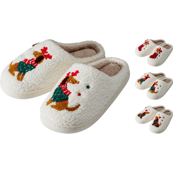 Sloffen Kerst Hond 3 Assortiment