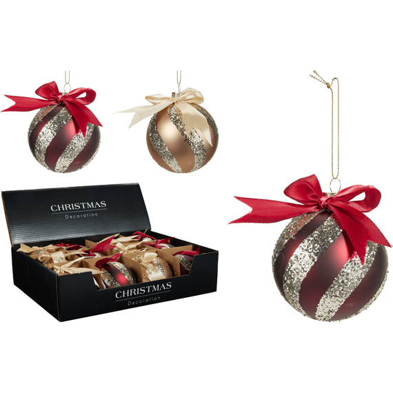 Kerstbal Dia8cm 2 Assortiment