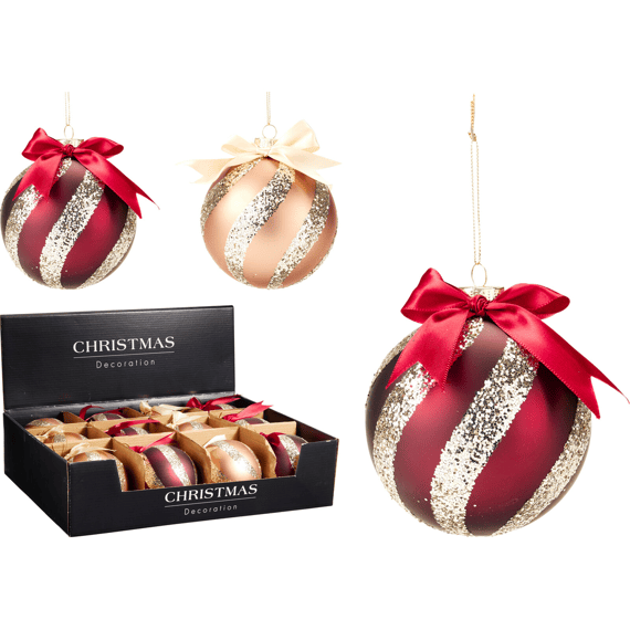 Kerstbal Dia10cm 2 Assortiment