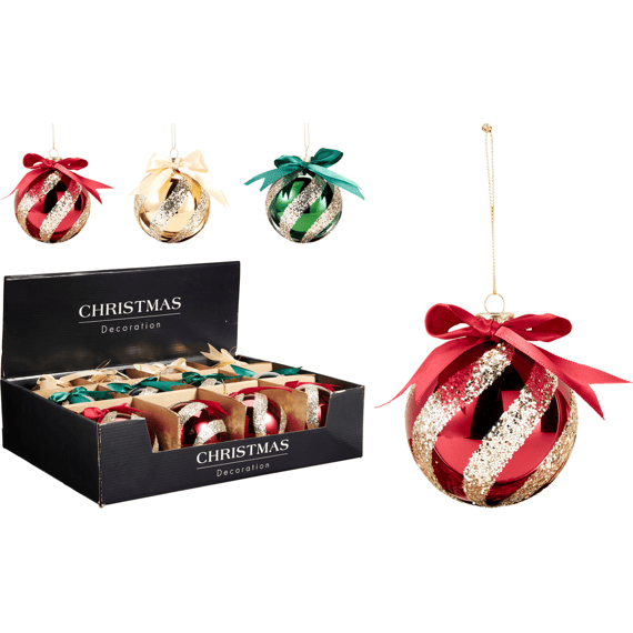 Kerstbal Dia8cm 3 Assortiment