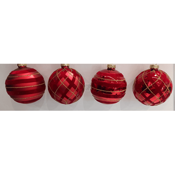 Kerstbal Dia8cm 4 Assortiment