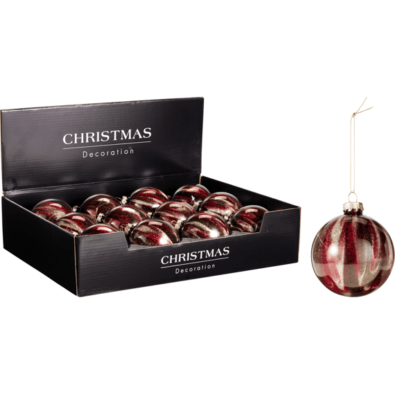 Kerstbal Dia80cm Burgundy