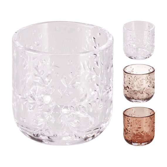 Theelichthouder Glas 7,5cm 3 Assortiment