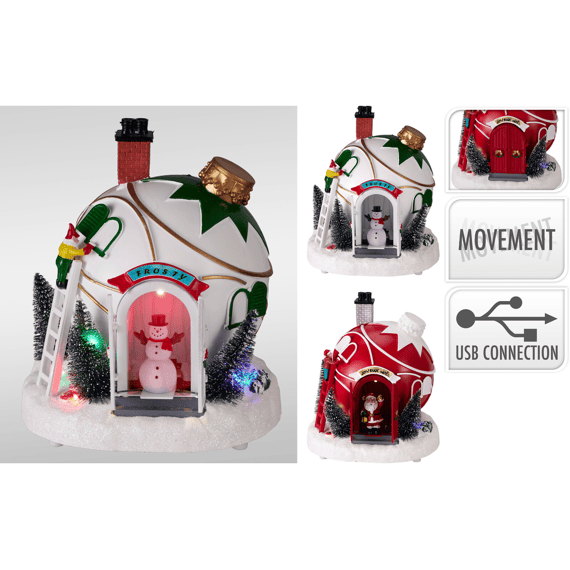 Kersttafereel Led 22cm 2 Assortiment