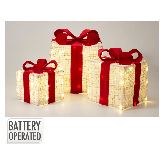 Cadeau Set 3st Led Wit