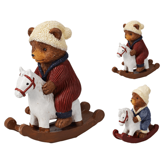 Beer Op Hobbelpaard 12cm 2 Assortiment