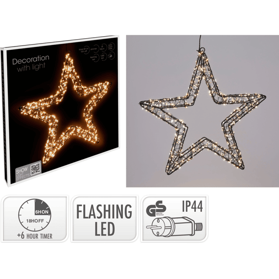 Ster 56cm Led Warm Wit Zwart