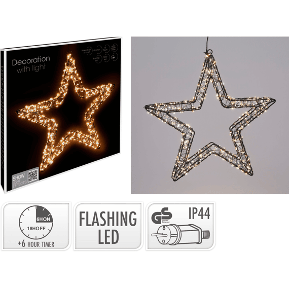 Ster 76cm Led Warm Wit Zwart