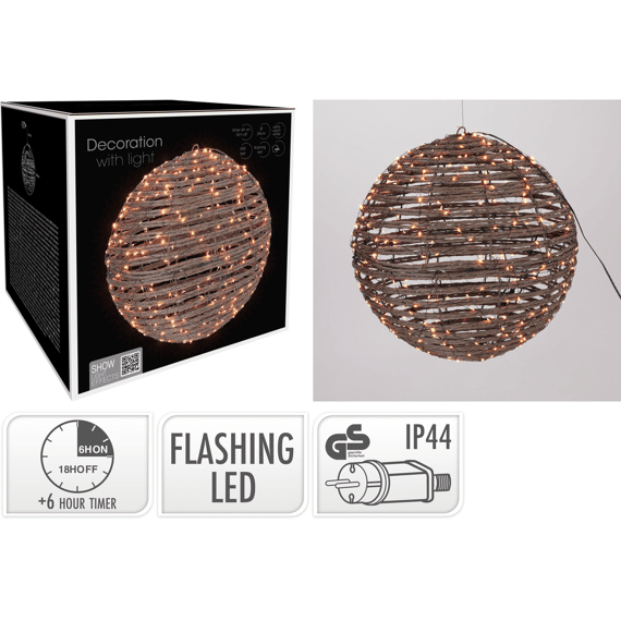 Bal Dia25cm 300 Extra Warm Wit Led