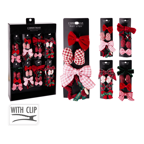 Haarclip Kerst Set 4st 4 Assortiment