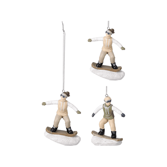 Skier Hang Deco 6x3x8cm 2 Assortiment