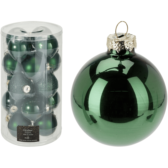 Kerstballen Dia6cm 20st Donker Groen