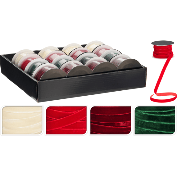 Verpakkingslint Fluweel 20m 4 Assortiment