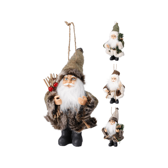 Kerstman Hangdeco 13cm 4 Assortiment